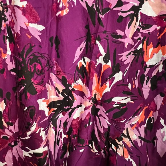 Women's Size 18W East 5th Purple Floral Fit-and-Flare A-Line Floral Dress - Picture 10 of 16